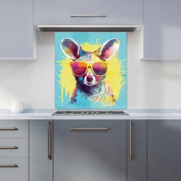 Warren Reed - Designer Splashart Wallaby In Glasses Kitchen Splashback