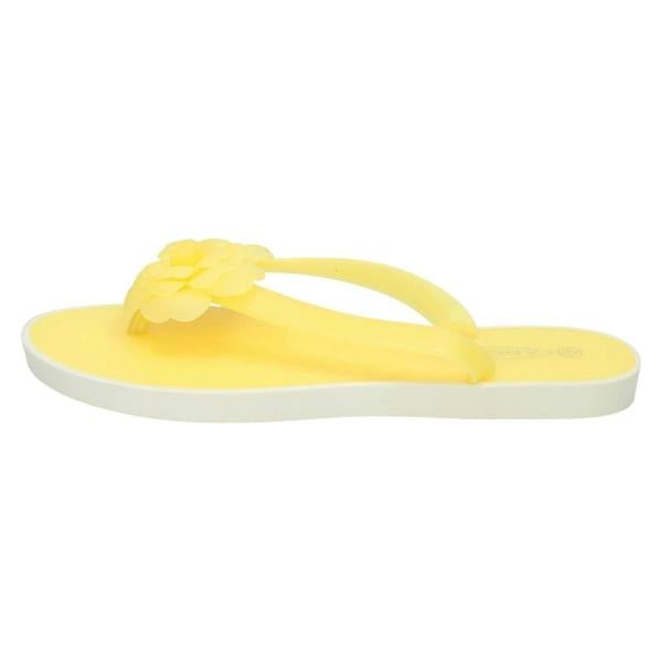 Spot On Ladies Spot On Flat Toepost Flower Trim Sandal