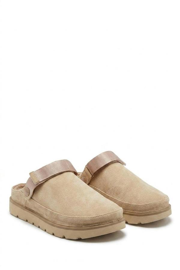 Rebeca Slingback Closed Toe Clogs - Beige_wb