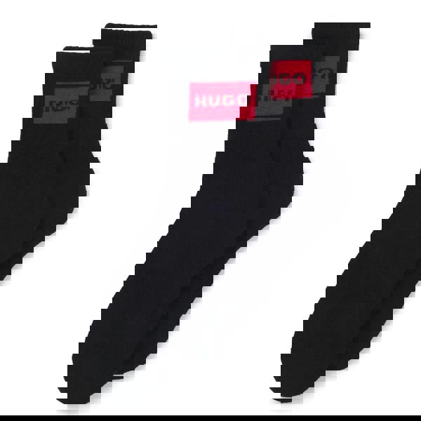 Hugo Unisex Adult Contrast Logo Socks (Pack of 2) - Black - 
