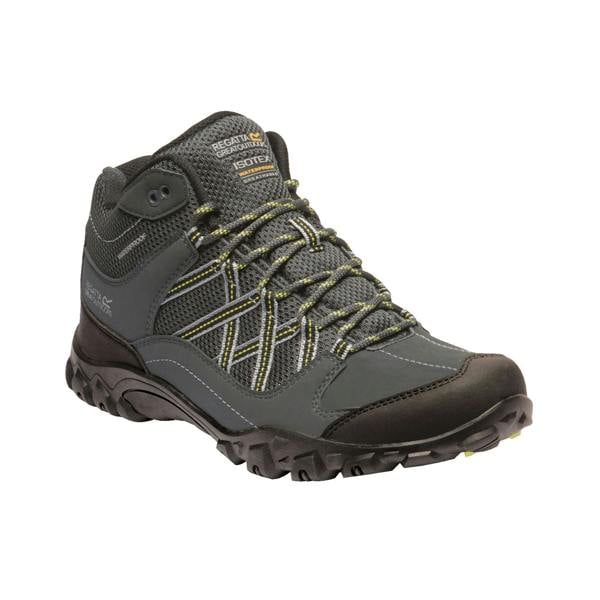 Regatta Mens Edgepoint Mid Waterproof Hiking Shoes - Briar/Lime Punch - 