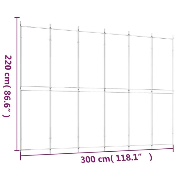 Berkfield 6-Panel Room Divider Brown 300x220 cm Fabric