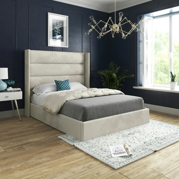 Casa Magna Novara Upholstered Soft Velvet Bed Frame - Pink