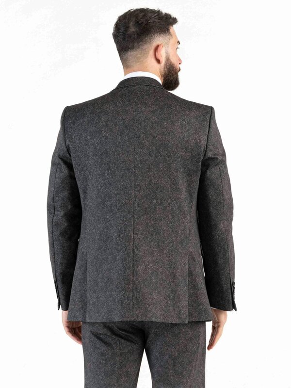 V2 Classic Herringbone - Dark Grey Three Piece Suit