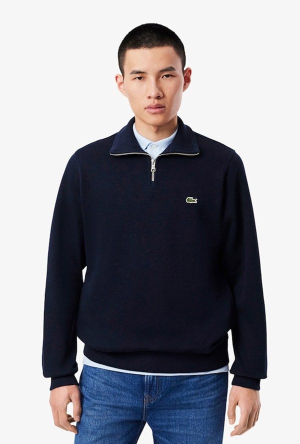 Lacoste Men's Zip-Up High Neck Interlock Sweatshirt