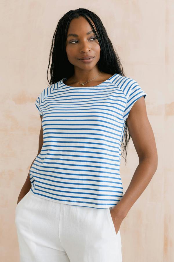 Lily & Me Tidal Cobalt Stripe T-Shirt