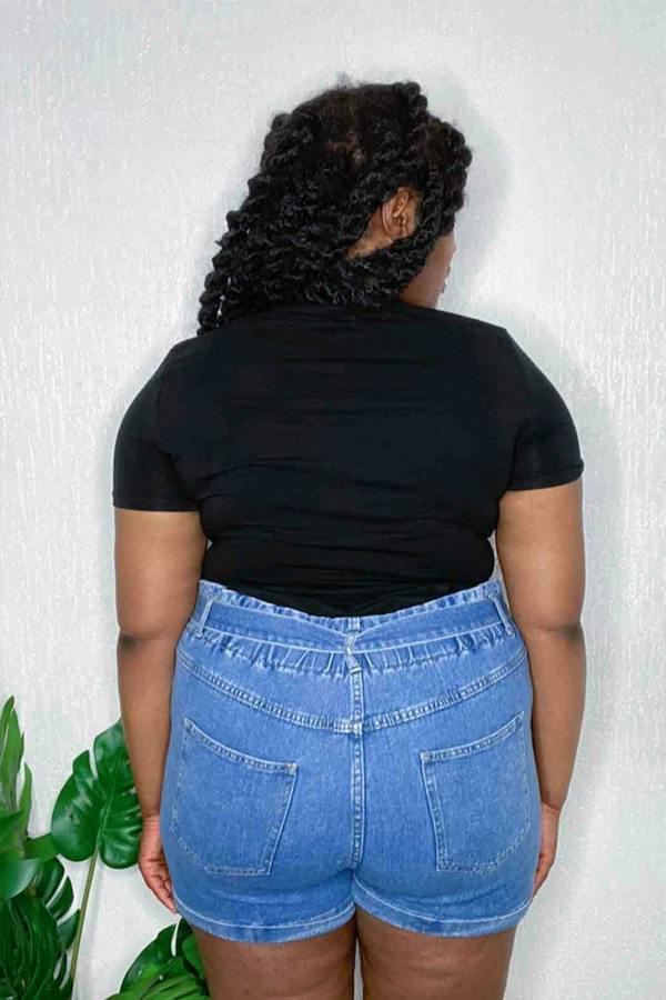 Urban Bliss Curve Liv Paperbag Short Mid Wash