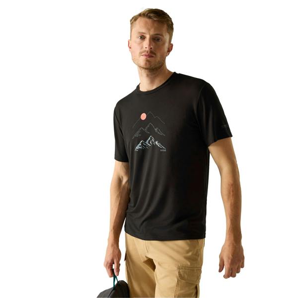 Regatta Mens Fingal Moon Mountain T-Shirt - Black - 