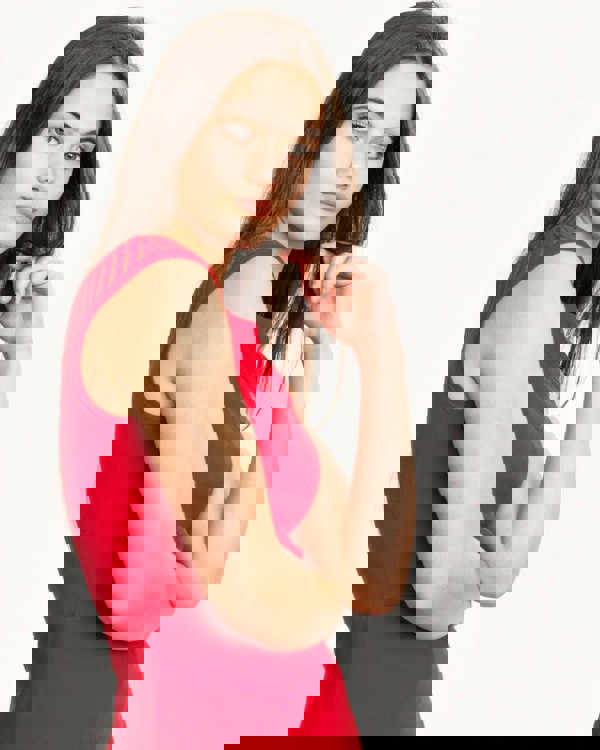 French Connection Rose Crepe Knits Capped Sleeve Round Neck Flr