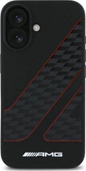 Mercedes Benz AMG Checkered Flag Pattern Case with MagSafe for iPhone 16 6.1" Black & Red - AMHMP16S2SCFR