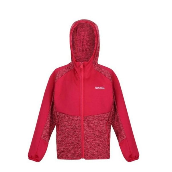 Regatta Childrens/Kids Dissolver VI Marl Fleece Full Zip Hoodie - Pink Potion/Berry Pink