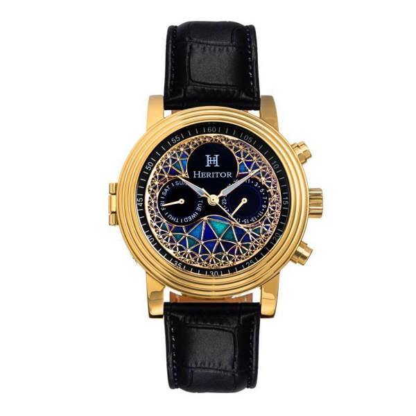 Heritor Automatic Legacy Leather-Band Watch w/Day/Date