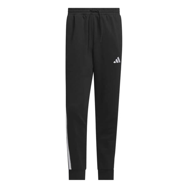 Adidas Mens Essentials Stripe Tapered Joggers - Black/White - 
