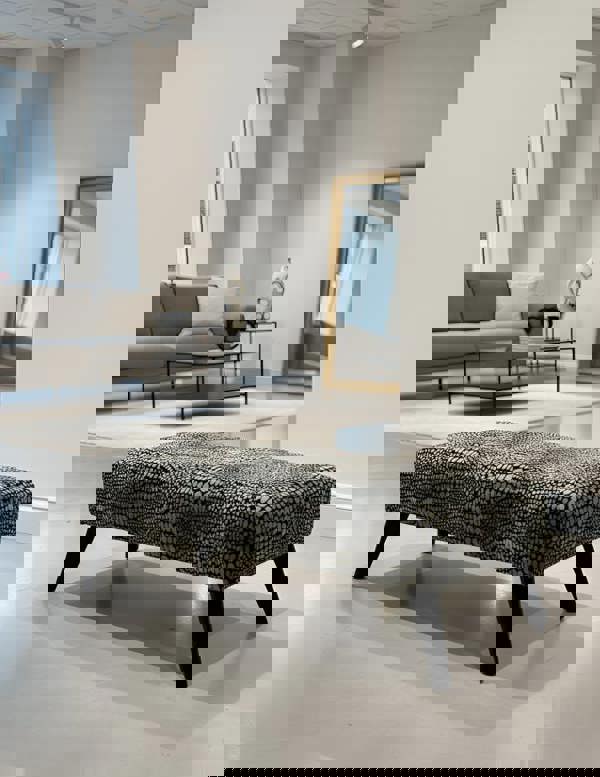 ISTOOLS Premium Leopard Print Ottoman Bench – Fabric Footstool & Coffee Table (Non-Storage)