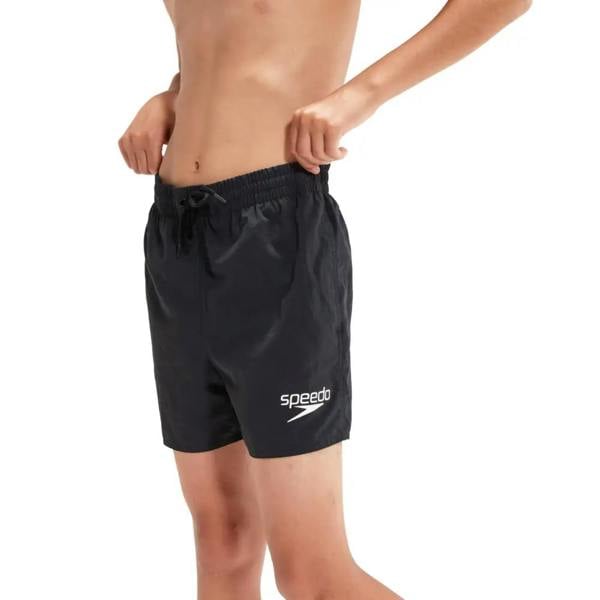 Black Speedo Boys Essential 13’’ watershorts with white logo
