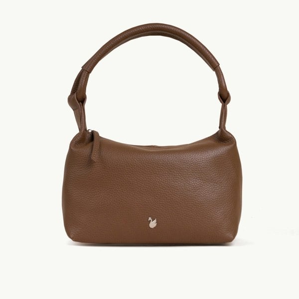 Assots London 'CITY BAG' Tan Soft Pebble Grain Real Leather Shoulder Bag