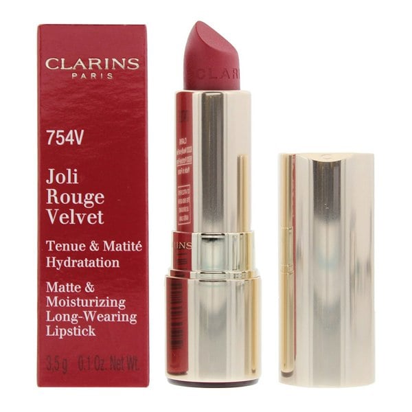 Clarins Joli Rouge Velvet 754V Deep Red Lipstick 3.5g