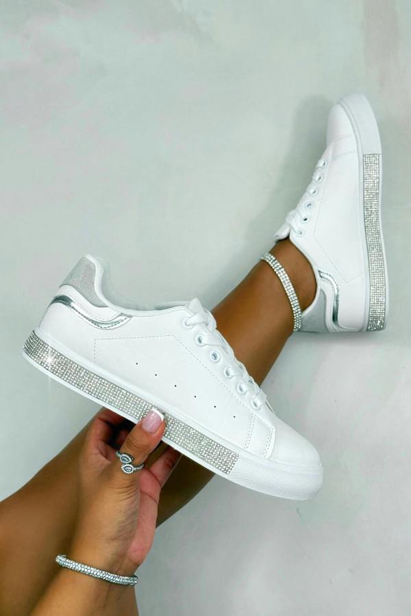 Love Lemonade Crystal Deluxe Trim Trainers Special Edition Silver