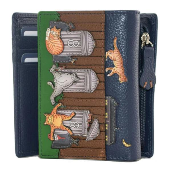 Mala Leather Alley Cats Genuine Leather RFID Tri-Fold Purse
