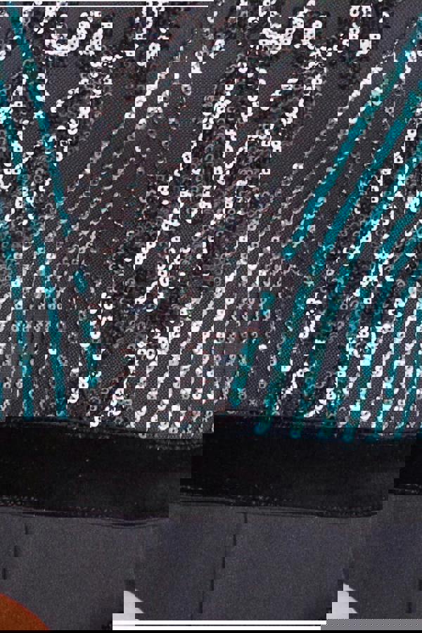 Sequin & Mesh Jumpsuit - Emerald Green TR289P