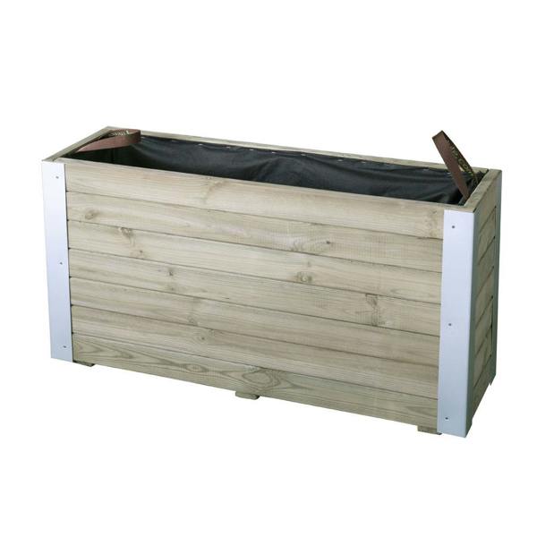 Cerland Bambou Gardrn Planter 100cm x 30cm 107L Modern Garden Wooden Trough