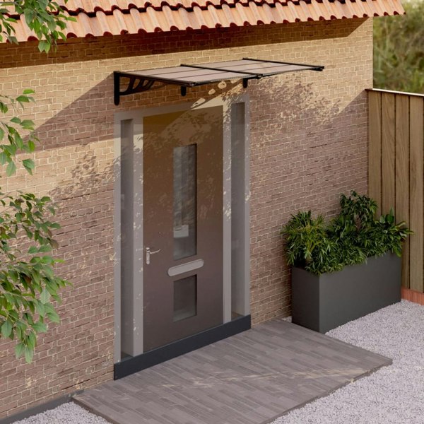 Berkfield Door Canopy Black 152.5x90 cm Polycarbonate