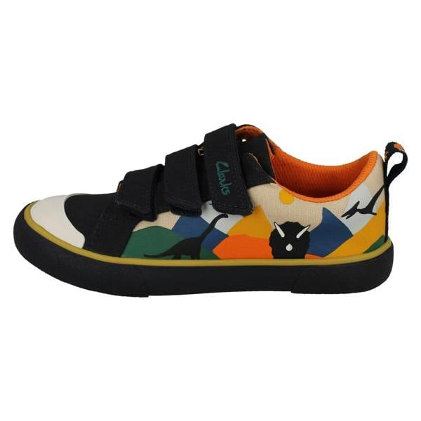 Clarks Childrens Clarks Animal Detailed Hook & Loop Canvas Shoes Foxing Play