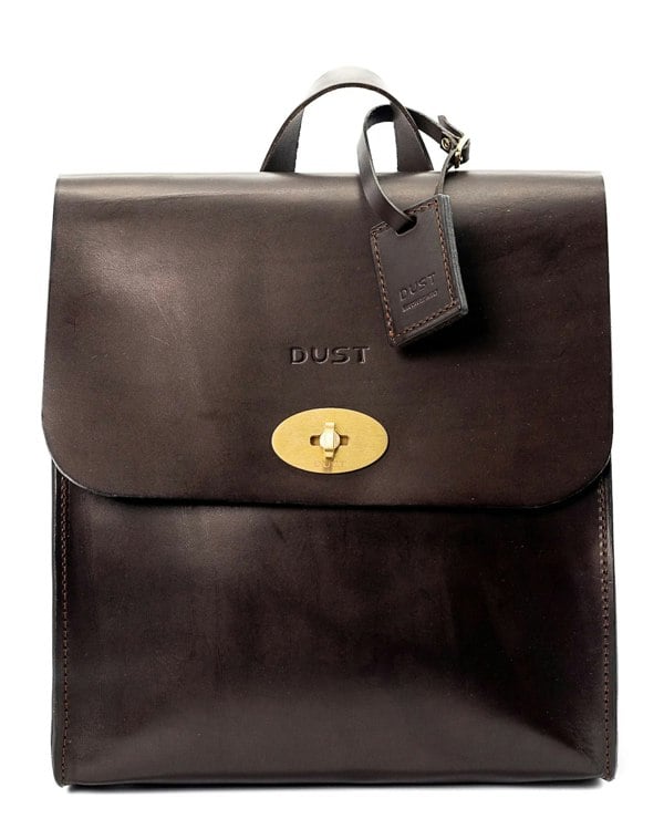 Leather Backpack in Cuoio Dark Brown Artist Collection