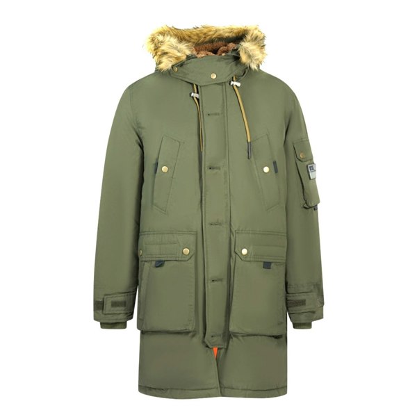 Diesel W Colby 21 Green Hooded Parka Coat