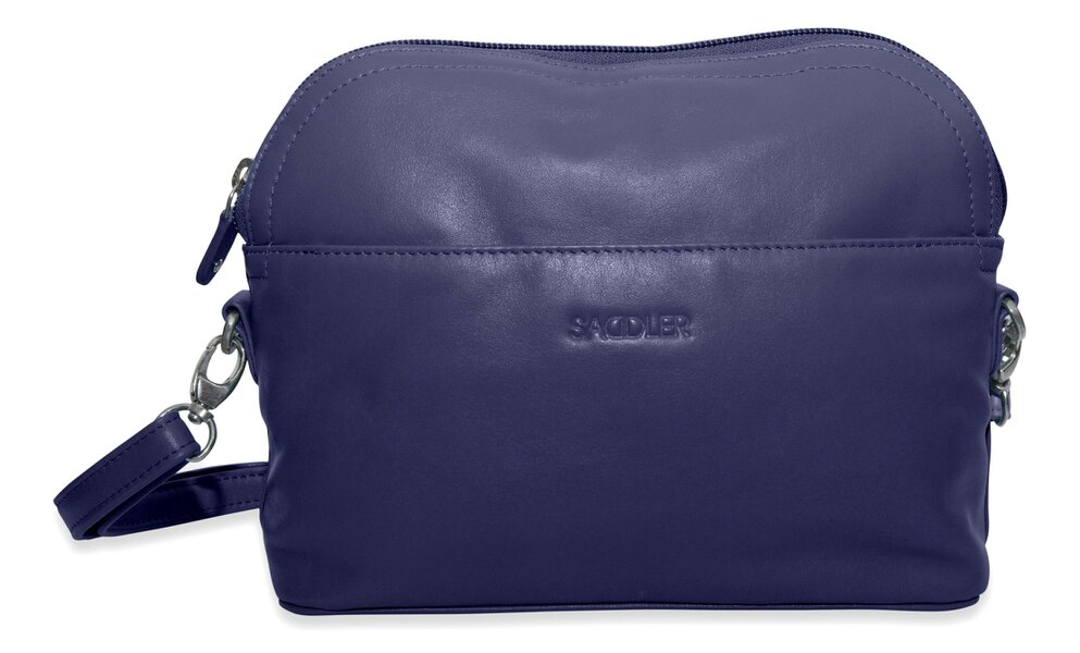 SADDLER BROOKLYN Leather Zip Top Handbag - Adjustable  Shoulder Strap, Multiple Pockets - RFID Protected - Ultra Violet