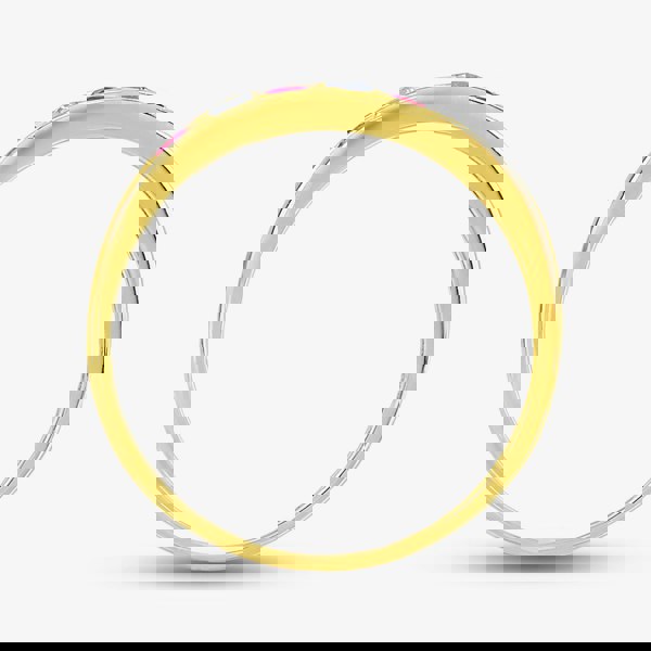 T. H. Baker 9ct Yellow Gold Red & Clear Cubic Zirconia Half Eternity Ring PR02470RU