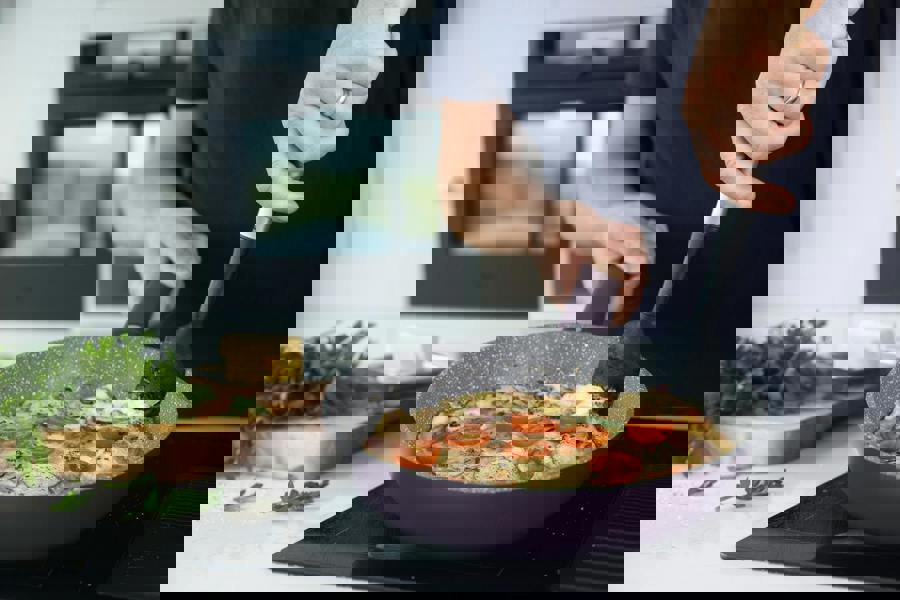 MasterClass Cast Aluminium Frying Pan, Purple, 26cm