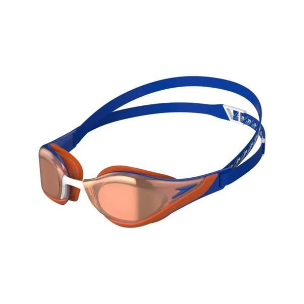 Stylish Speedo Fastskin Pure Focus blue orange swim goggles with clear lenses