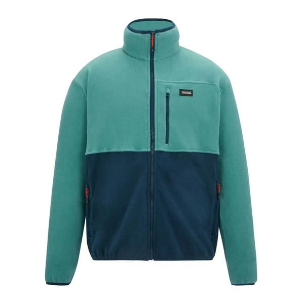 Regatta Mens Frankie Colour Block Full Zip Fleece Jacket - Arctic/Moonlight Denim
