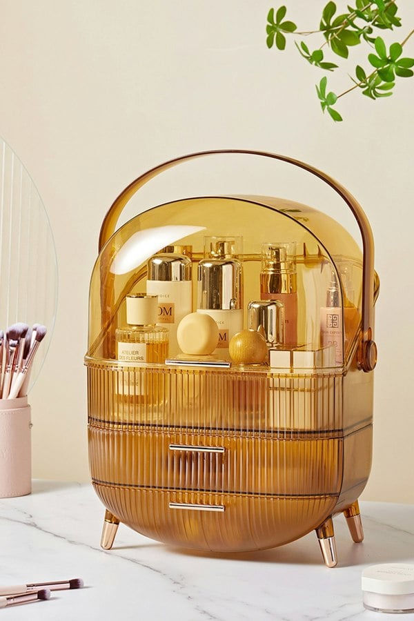 Living and Home Cosmetic Organizer Skincare Display Box With 2 Layers Of Storage Boxes For Dormitory & Bedroom Vanity Case