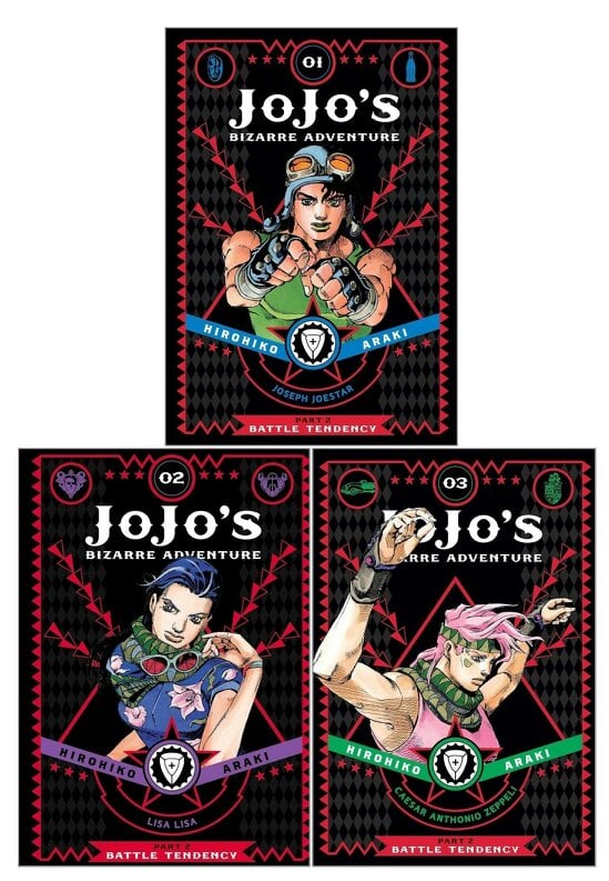 Jojo's Bizarre Adventure Part 2: Battle Tendency 3 Books Collection Set - Volumes 1-3 by Hirohiko Araki