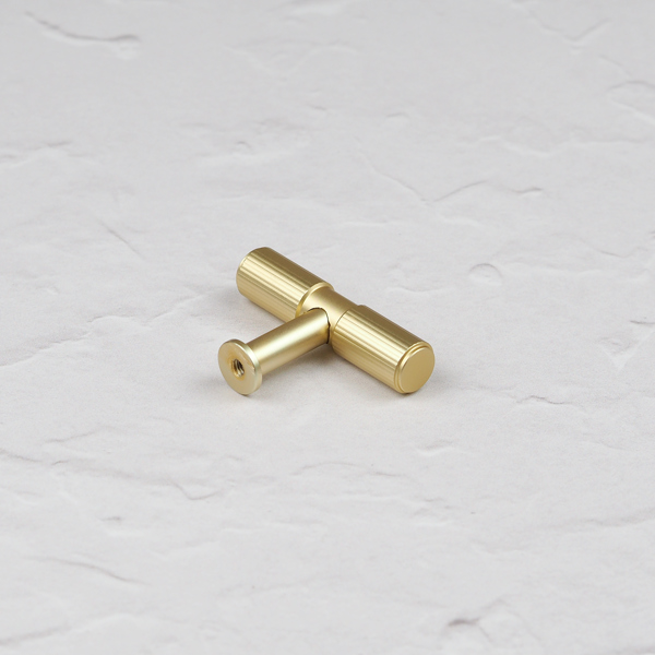Handle & Home Brushed Brass Fluted Detailing Handles and Coordinating Knob