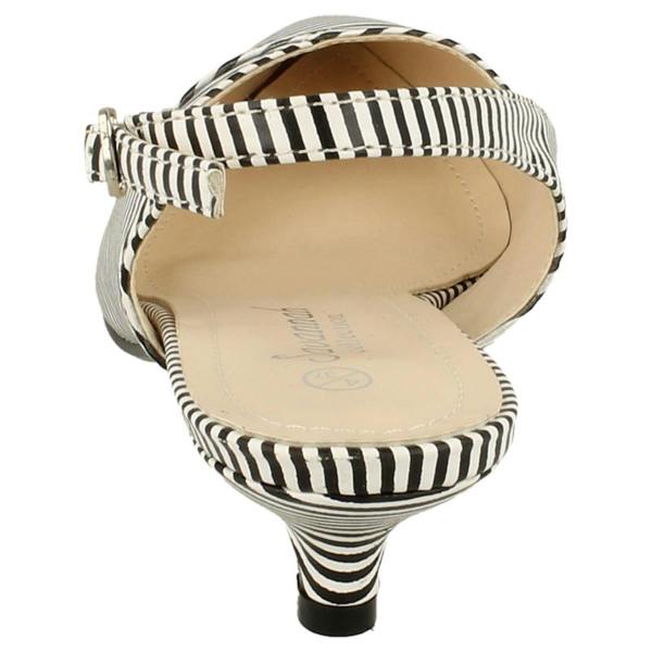Savannah Ladies Savannah Striped Slingback Court Shoes