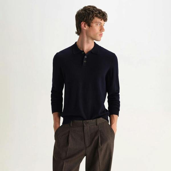 Wax London Lawrie Soft Merino Wool Polo