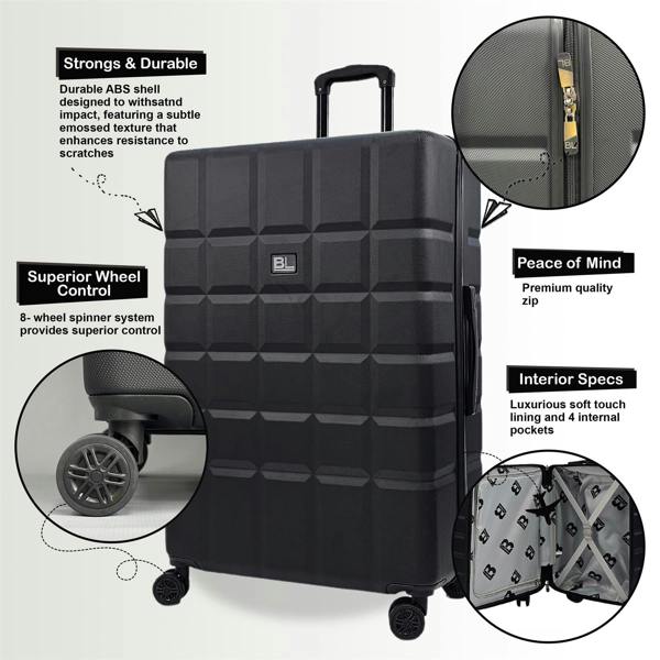 Infinity Luggage Hard Shell Classic 4 Wheel Travel Suitcase Set