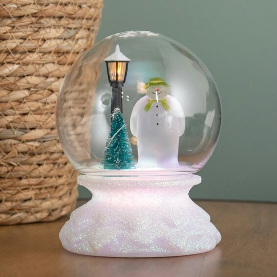 Samuel Alexander 12cm Battery Operated Light up Christmas Snow Globe with The Snowman & Multi-Coloured LEDs