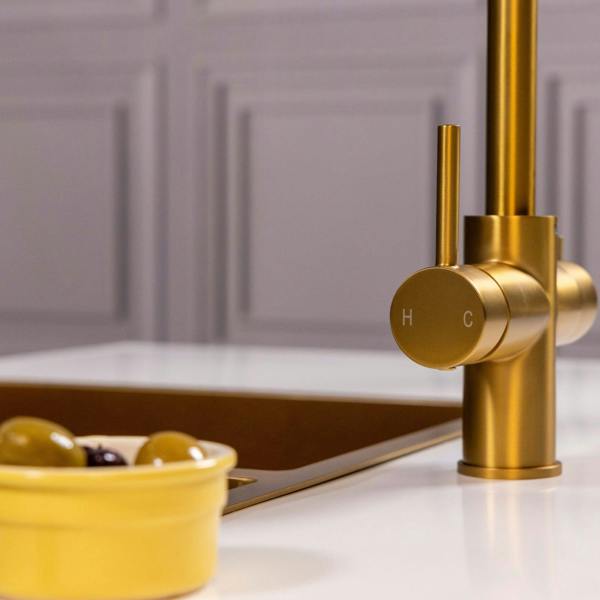 Flode svan | 3 in 1 Instant Boiling Tap | Brushed Gold Finish