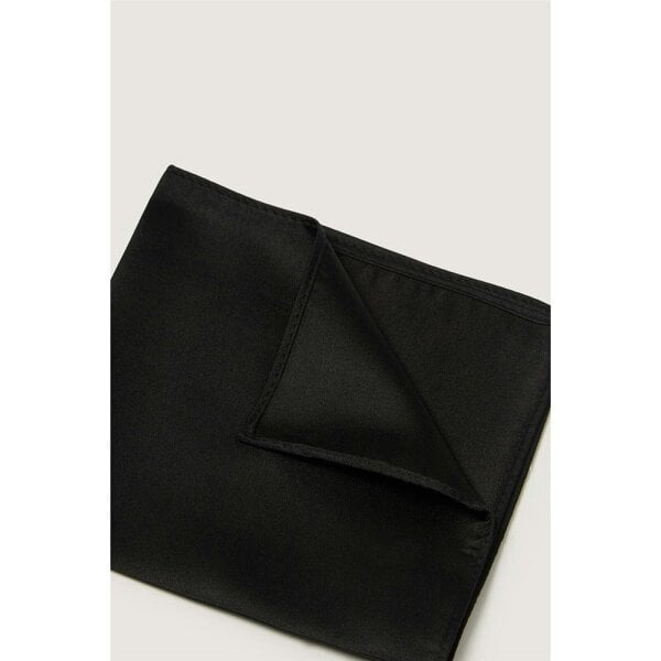 Alexandre Silver Alexandre Black Silk Pocket Square
