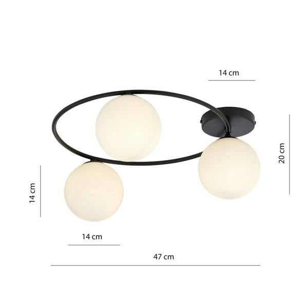 Emibig SOPRA Ceiling lamp  3 x E14 Black with White Shade