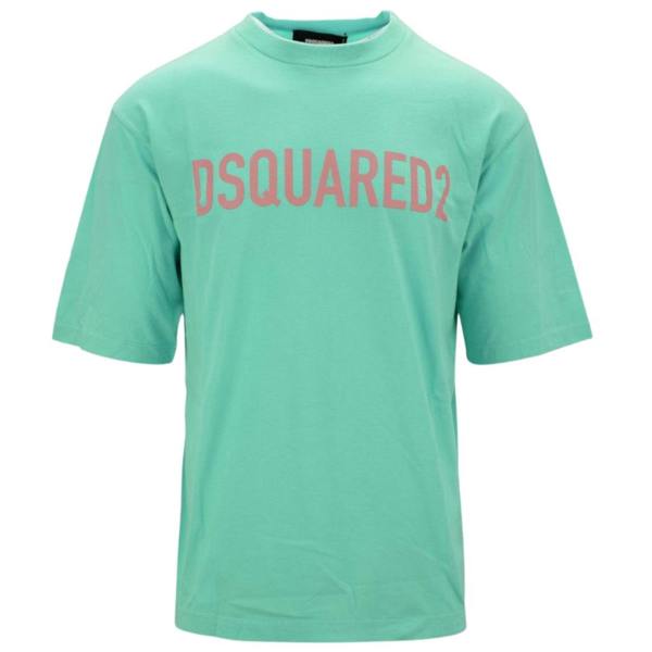 DSQUARED2 Loose Fit Brand Logo Light Green  T-Shirt XS