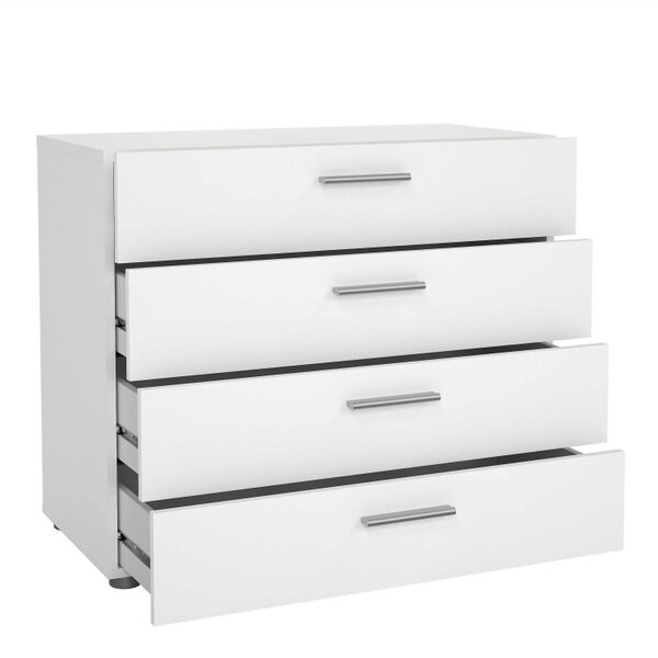 Wyld Haus Daejeon White Wooden Chest 4 Drawers