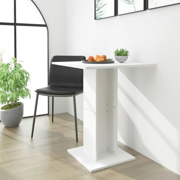 Berkfield Bistro Table White 60x60x75 cm Engineered Wood