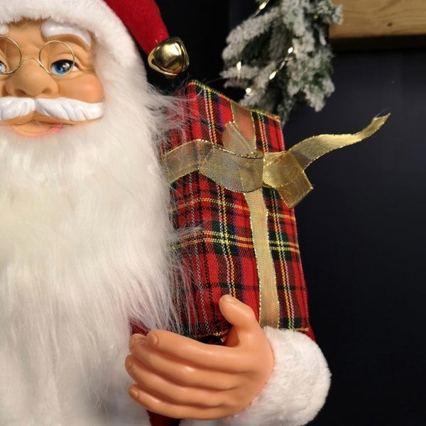 Samuel Alexander 1.1m Red Standing Santa Claus Indoor Decoration with Present and Green Sack