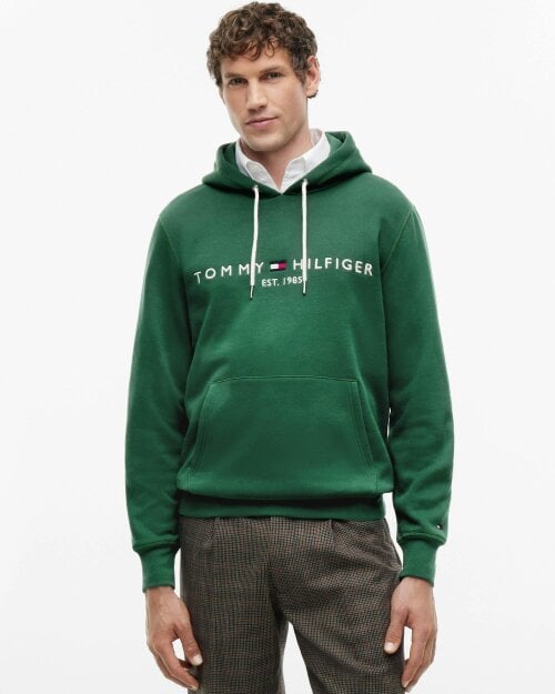 Tommy Hilfiger Tommy Logo Flex Fleece Hoodie - Ornamental Green