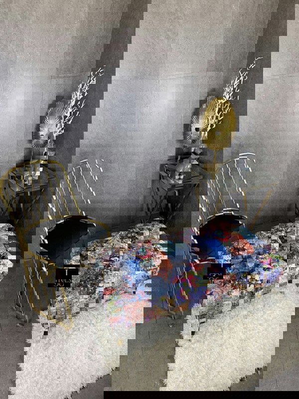 Demask multicolour Footstool | multicolour Bench | Demask Bench coffee table - ISTOOLS